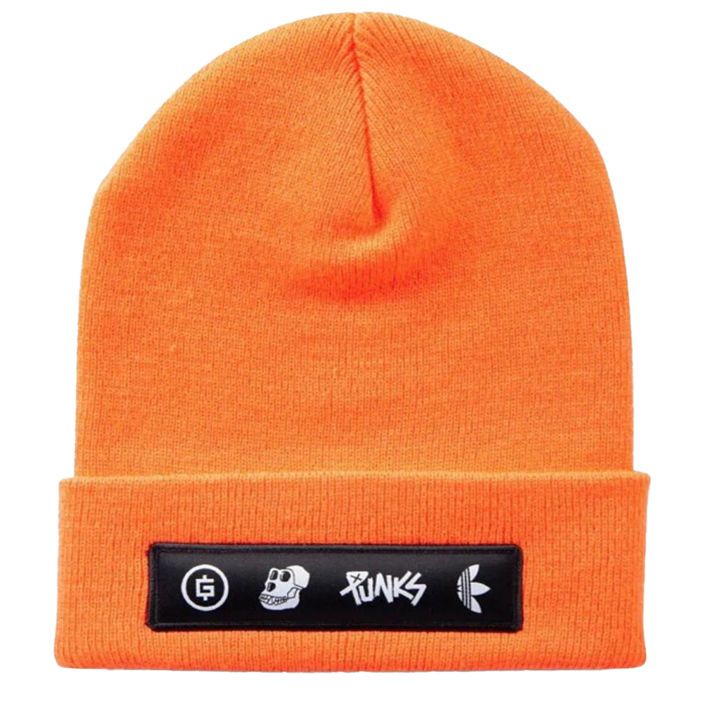 Adidas Originals Into the Metaverse Orange Beanie Gmoney BAYC Punks