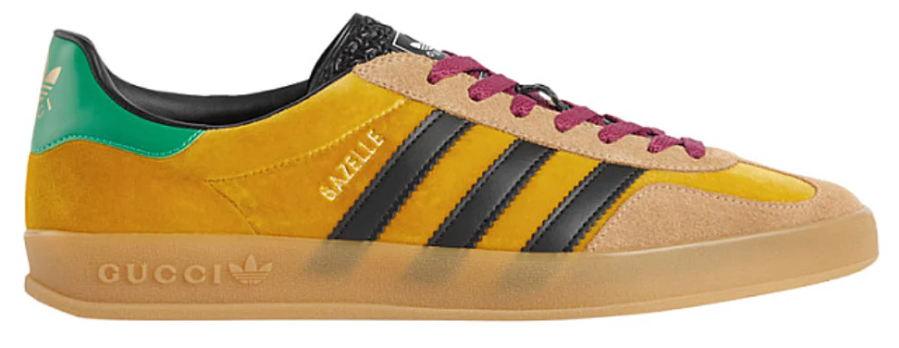 Adidas x Gucci Gazelle 'Yellow Velvet Green'
