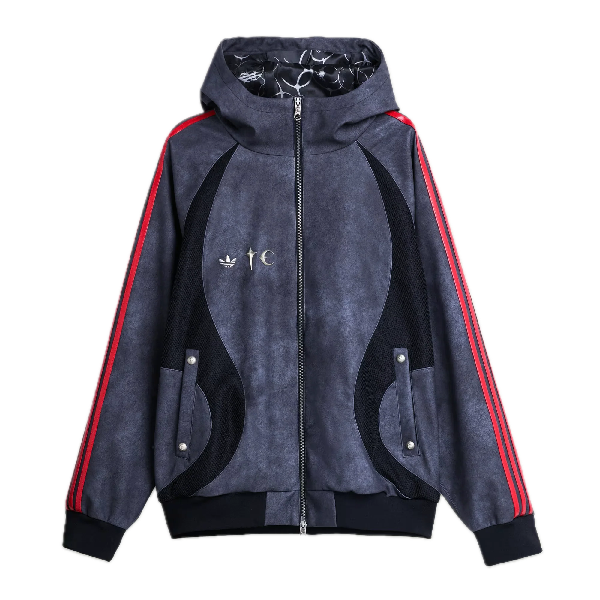 Adidas x Thug Club Teamgeist Faux Leather Jacket Black/Antique Silver