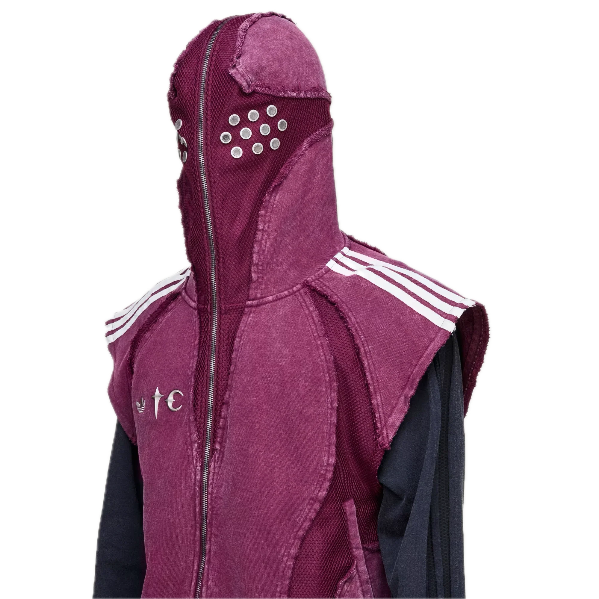 Adidas x Thug Club Teamgeist Hooded Zip Up Maroon - Image 5