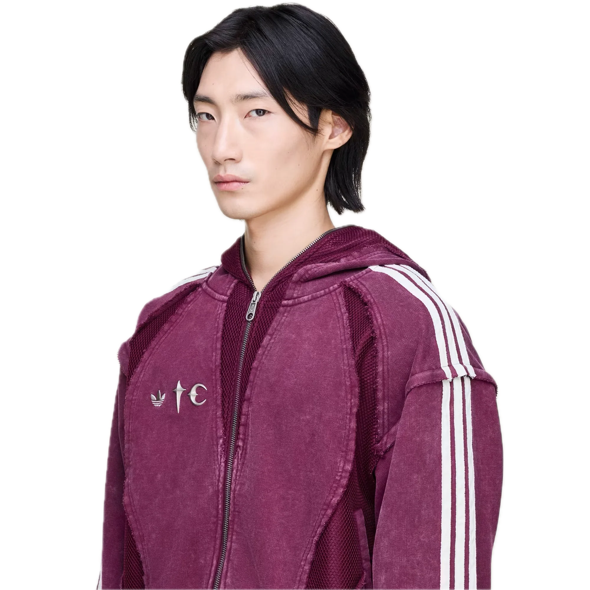 Adidas x Thug Club Teamgeist Hooded Zip Up Maroon - Image 6
