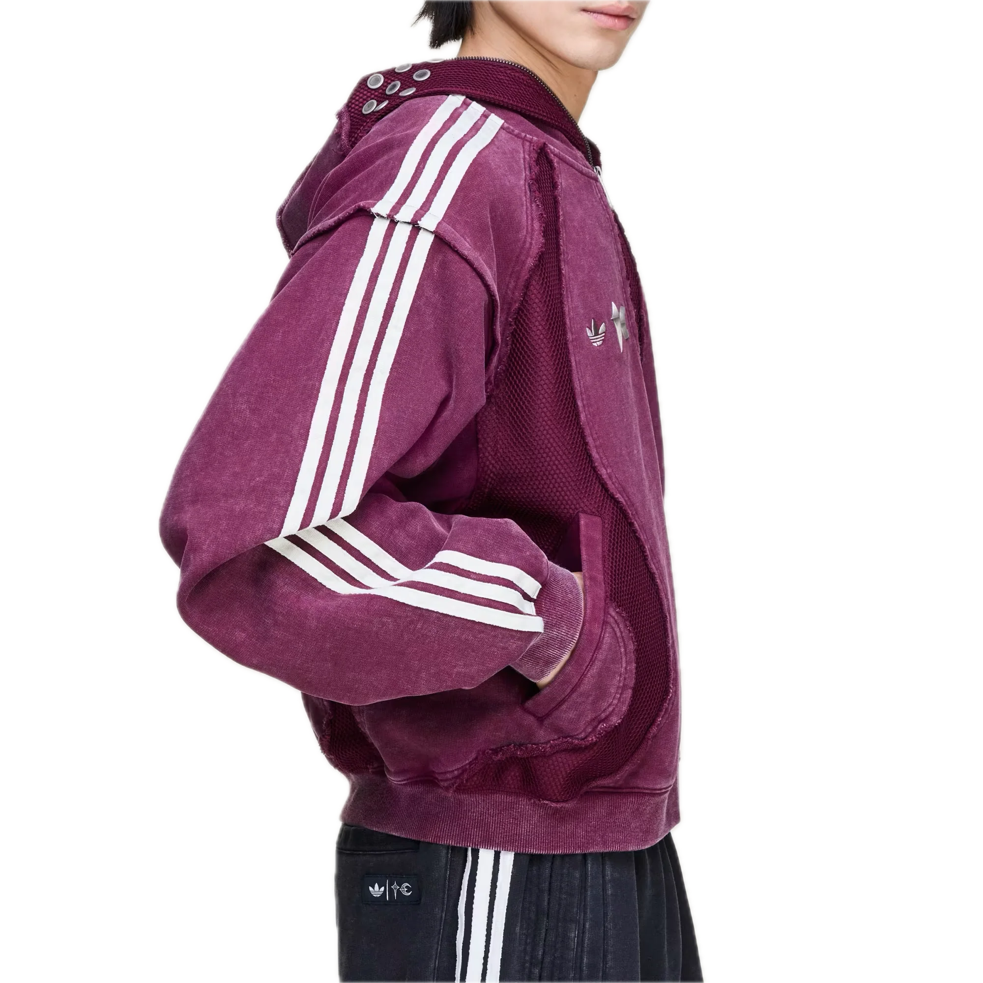 Adidas x Thug Club Teamgeist Hooded Zip Up Maroon - Image 7