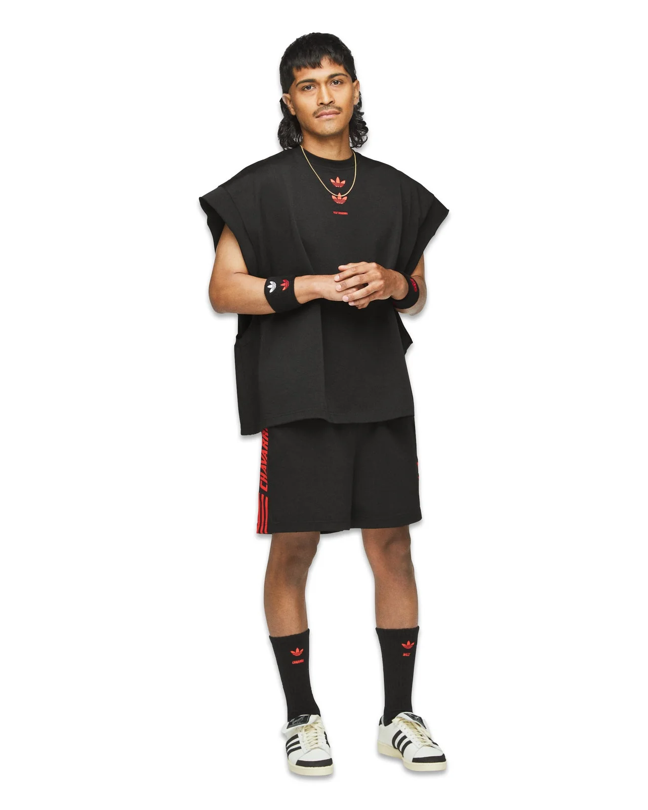 Adidas x Willy Chavarria Gym Shorts Black/Red - Image 4