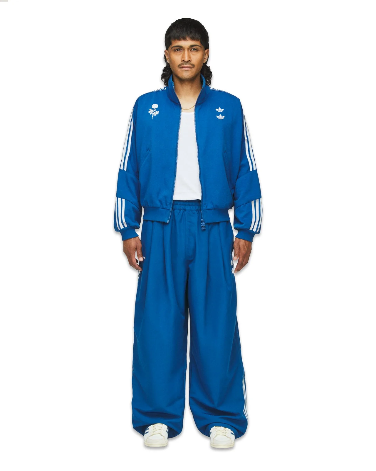 Adidas x Willy Chavarria Knit Track Pant Blue/White - Image 3