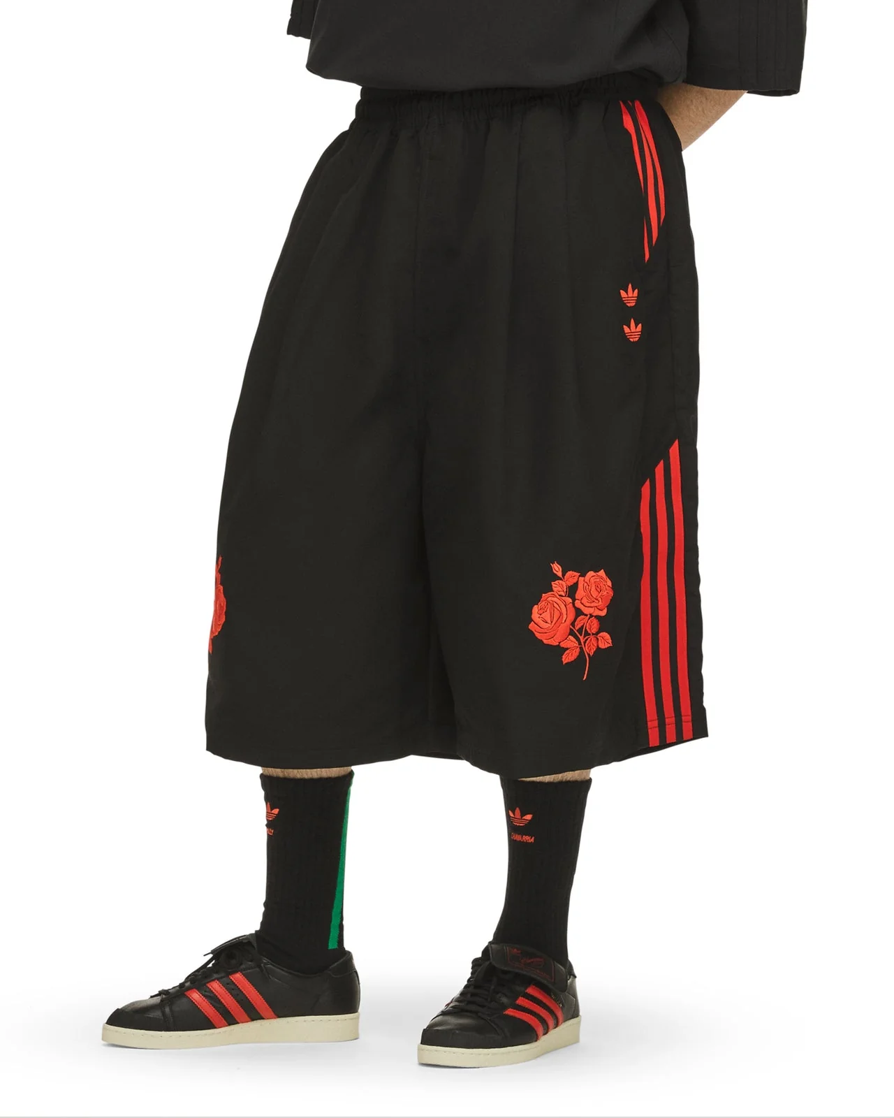 Adidas x Willy Chavarria Long Shorts Black Red - Image 3