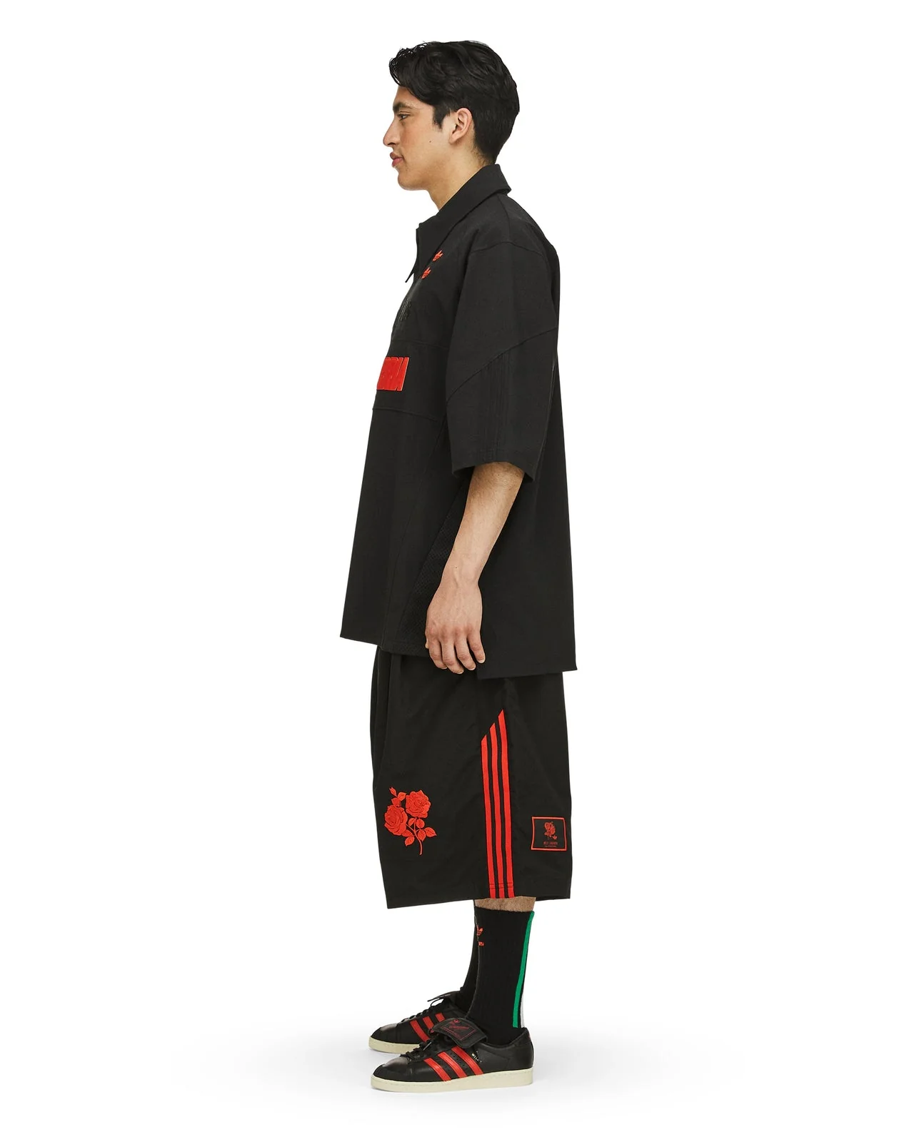 Adidas x Willy Chavarria Long Shorts Black Red - Image 5