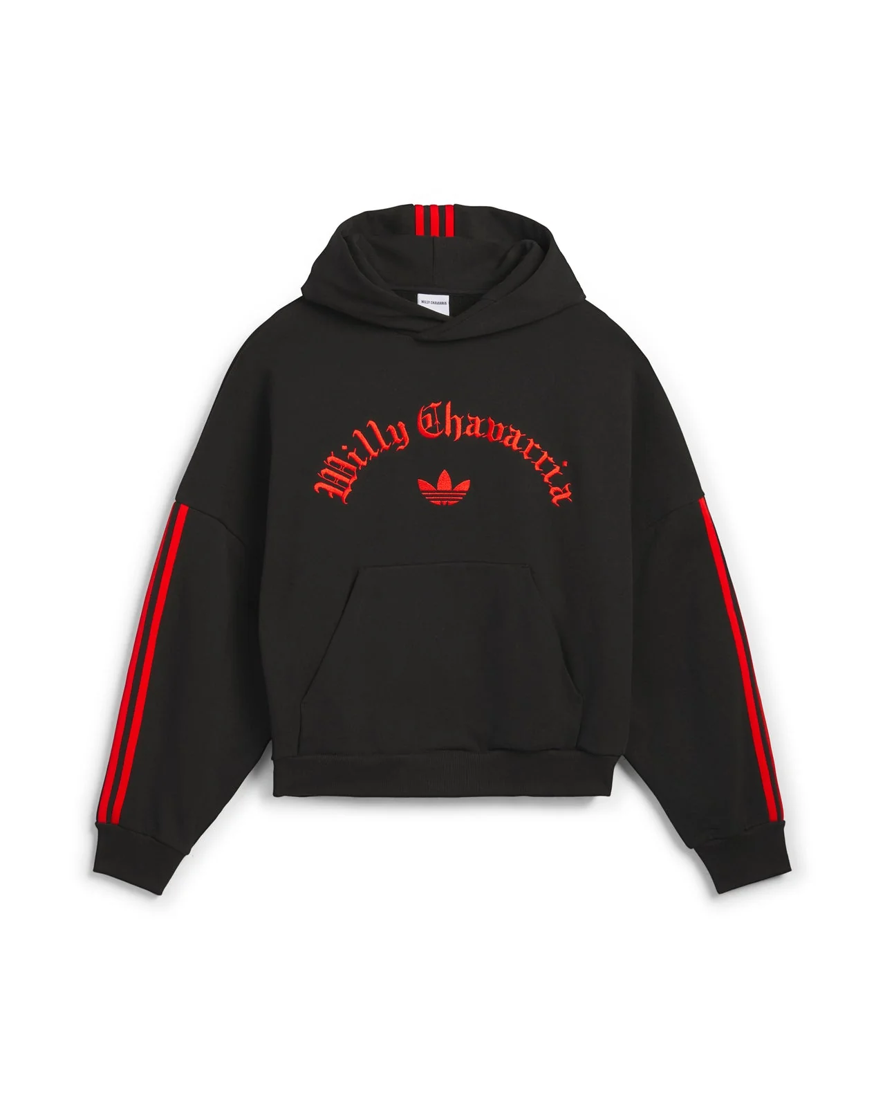 adidas x Willy Chavarria WC Fleece Hoodie Black/Red - Image 2