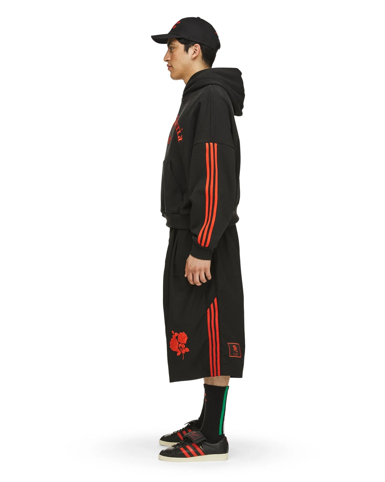 adidas x Willy Chavarria WC Fleece Hoodie Black/Red - Image 6