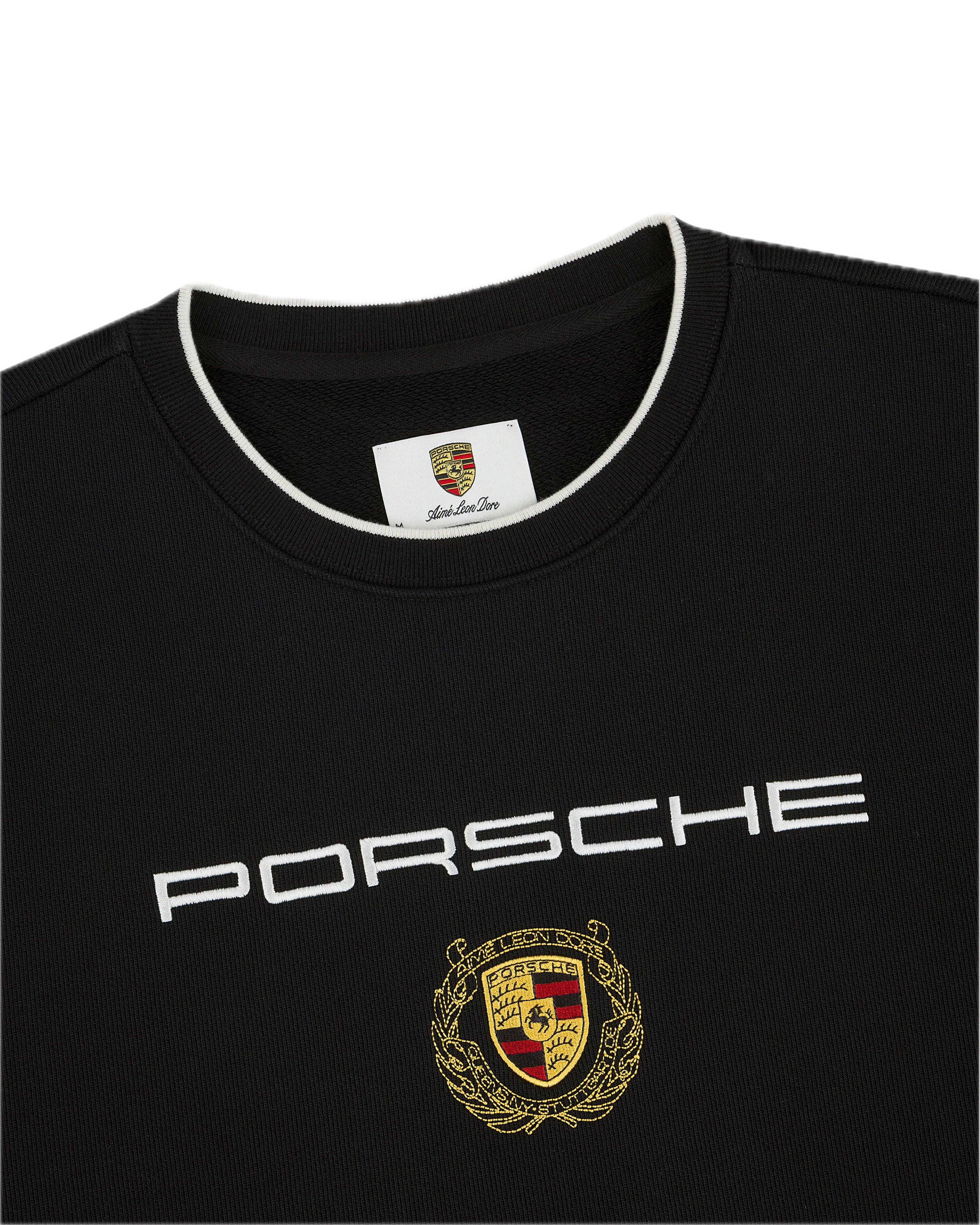 Aimé Leon Dore Porsche Embroidered Crewneck Sweatshirt Jet Black - Image 2