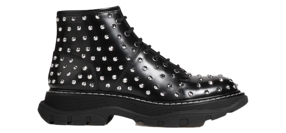 Alexander McQueen Studded Leather Combat Boots