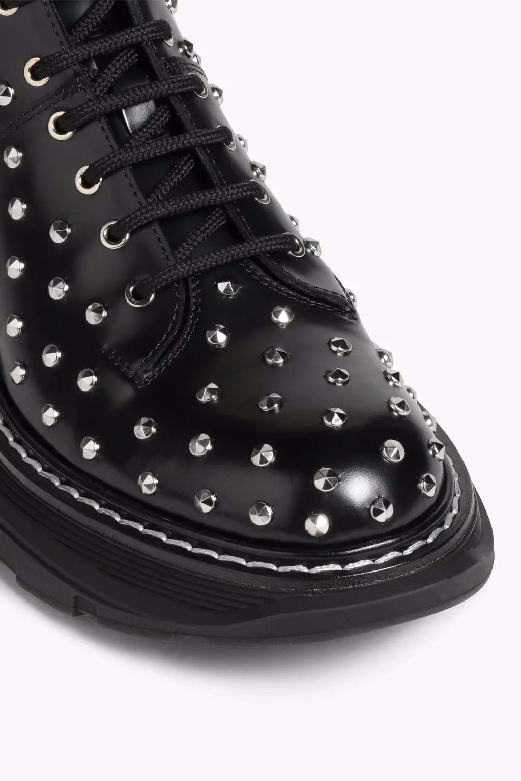 Alexander McQueen Studded Leather Combat Boots - Image 4