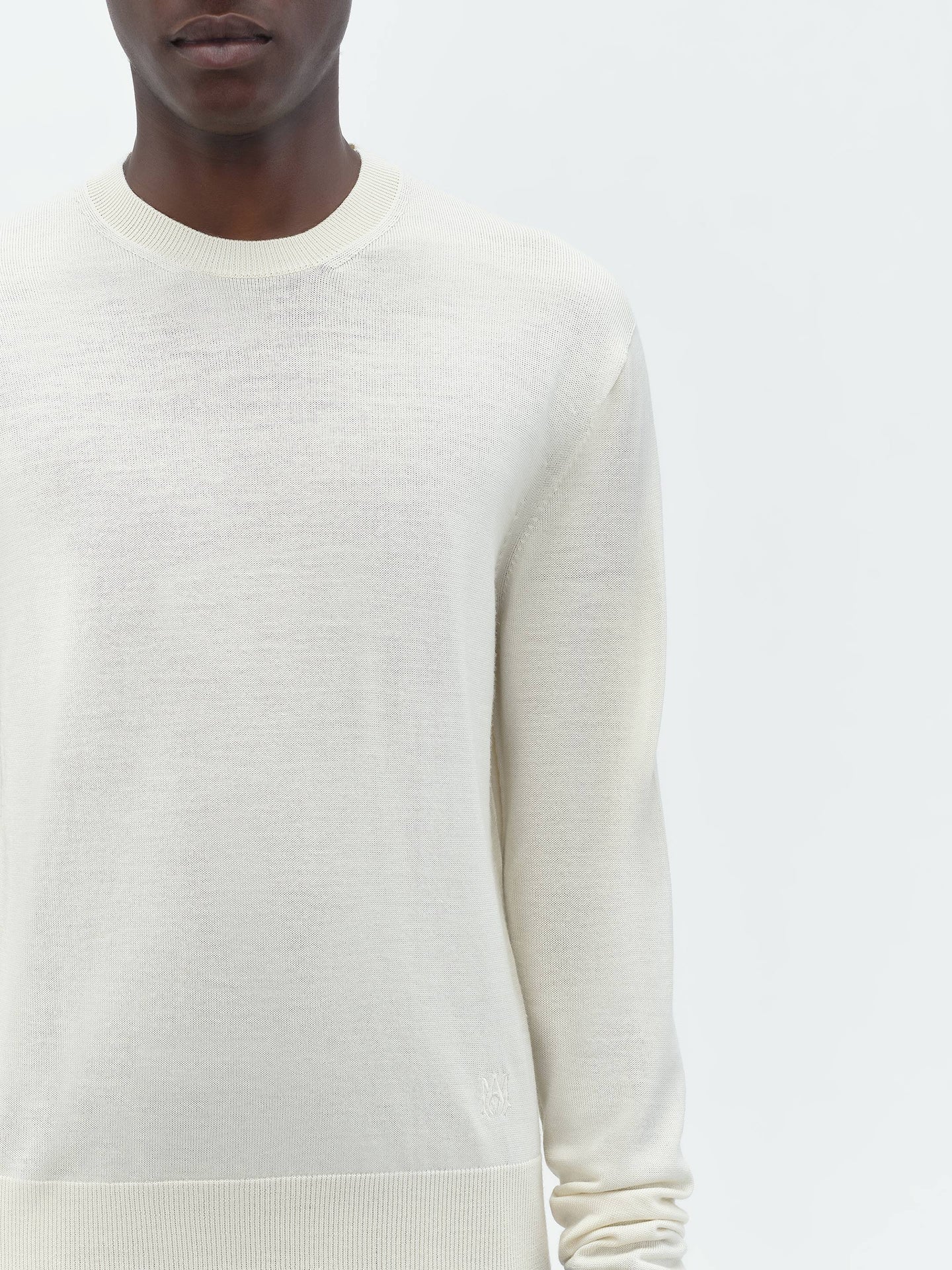 Amiri LONG SLEEVE CREW-ALABASTER - Image 2