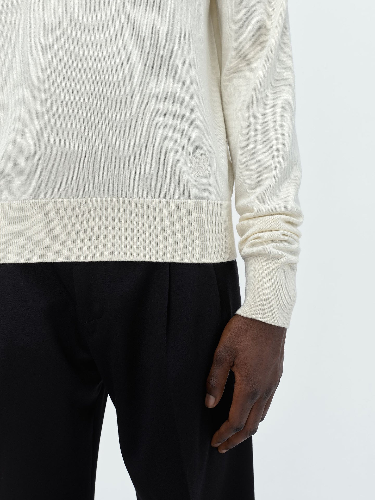Amiri LONG SLEEVE CREW-ALABASTER - Image 3