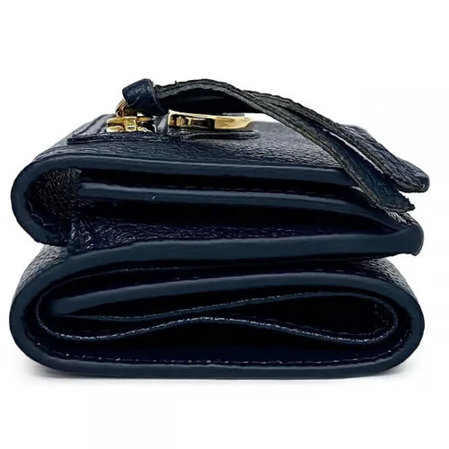 Balenciaga Tri-Fold Wallet Navy Gold Classic - Image 5