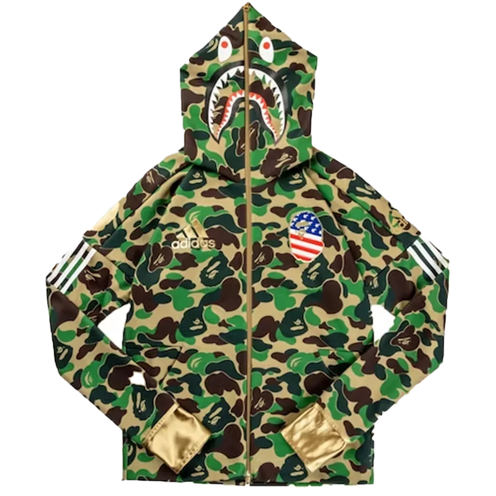 BAPE x Adidas SB Shark Hoodie Green