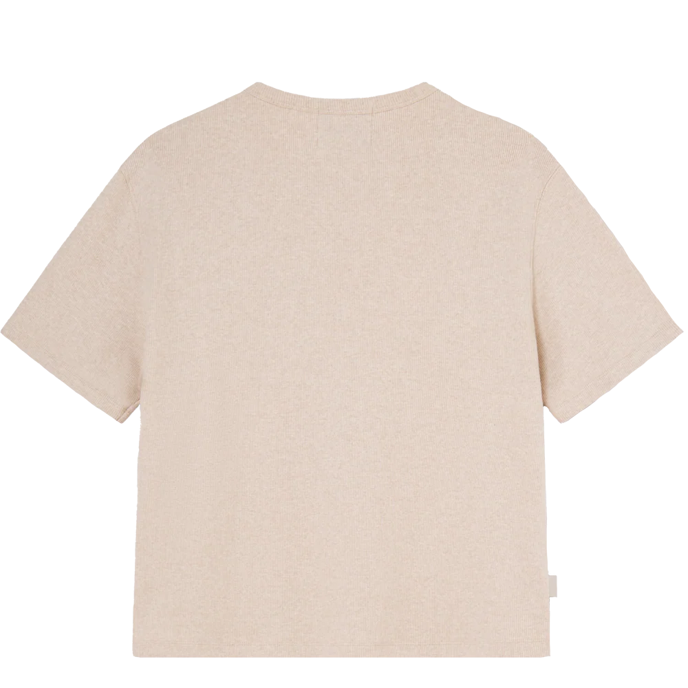 Carrer Cruz Rib T-Shirt in Beige Melange - Image 2