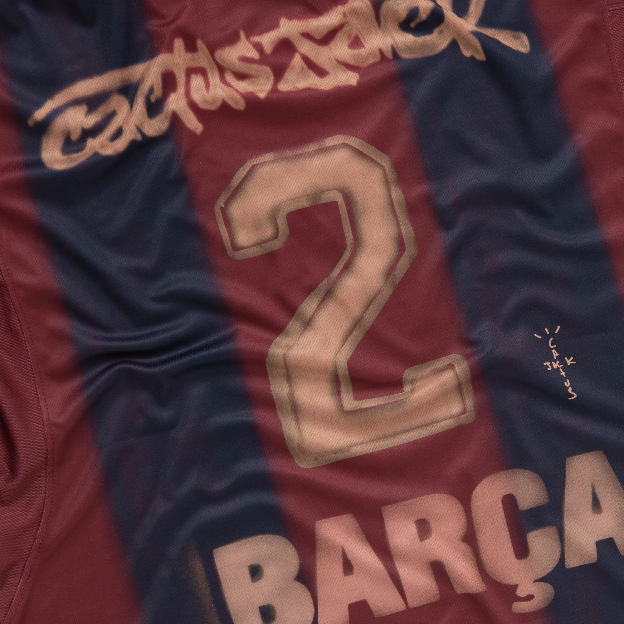 Travis Scott X Nike X Fc Barcelona Retro 2000/01 Home Skeleton Jersey - Image 4