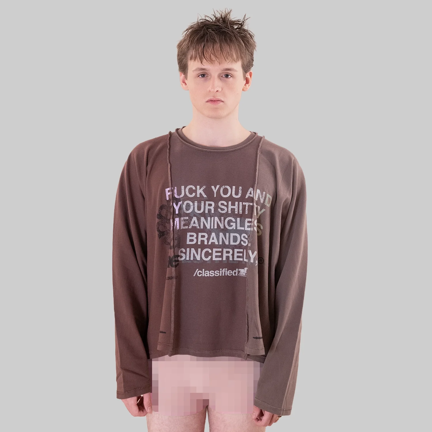 Classified Statement Longsleeve Brown - Image 6