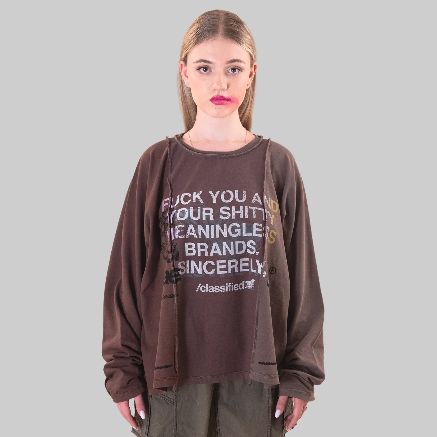 Classified Statement Longsleeve Brown - Image 9