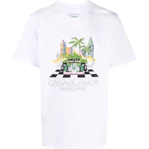 Casablanca Grand Prix graphic T-shirt White
