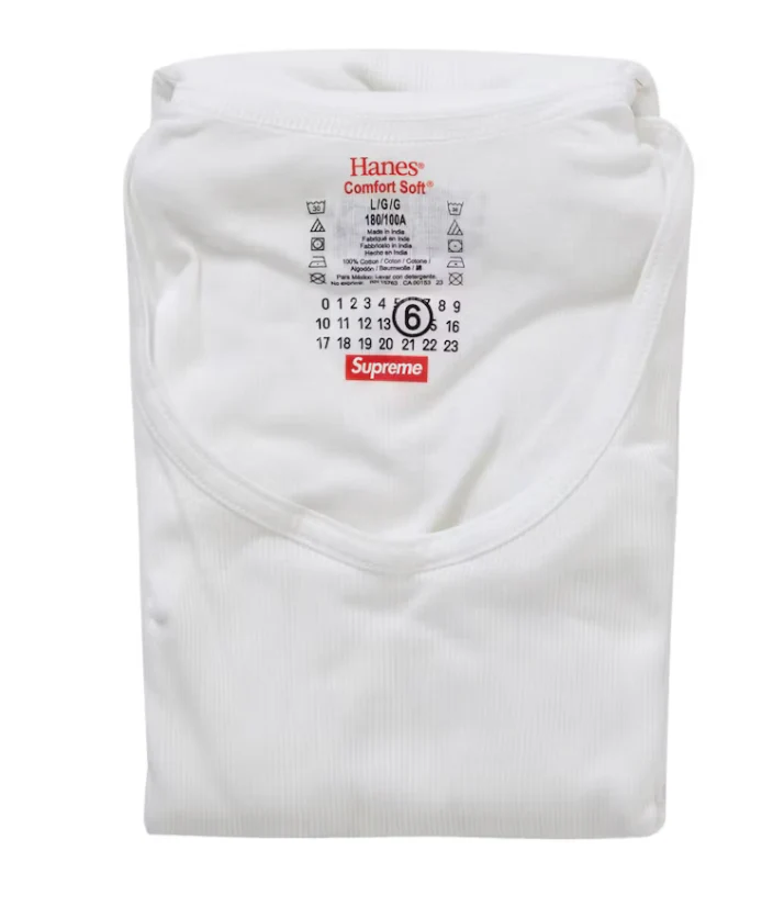 Supreme MM6 Maison Margiela Hanes Tagless Tank Top (2 Pack) White - Image 2