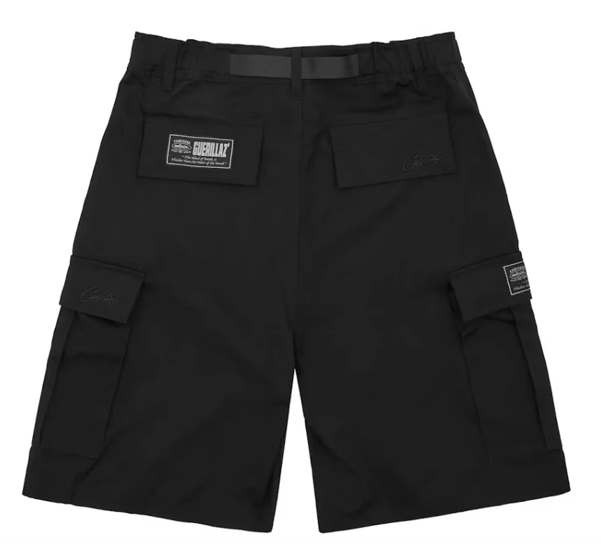 Corteiz Alcatraz Cargo Shorts Triple Black - Image 2