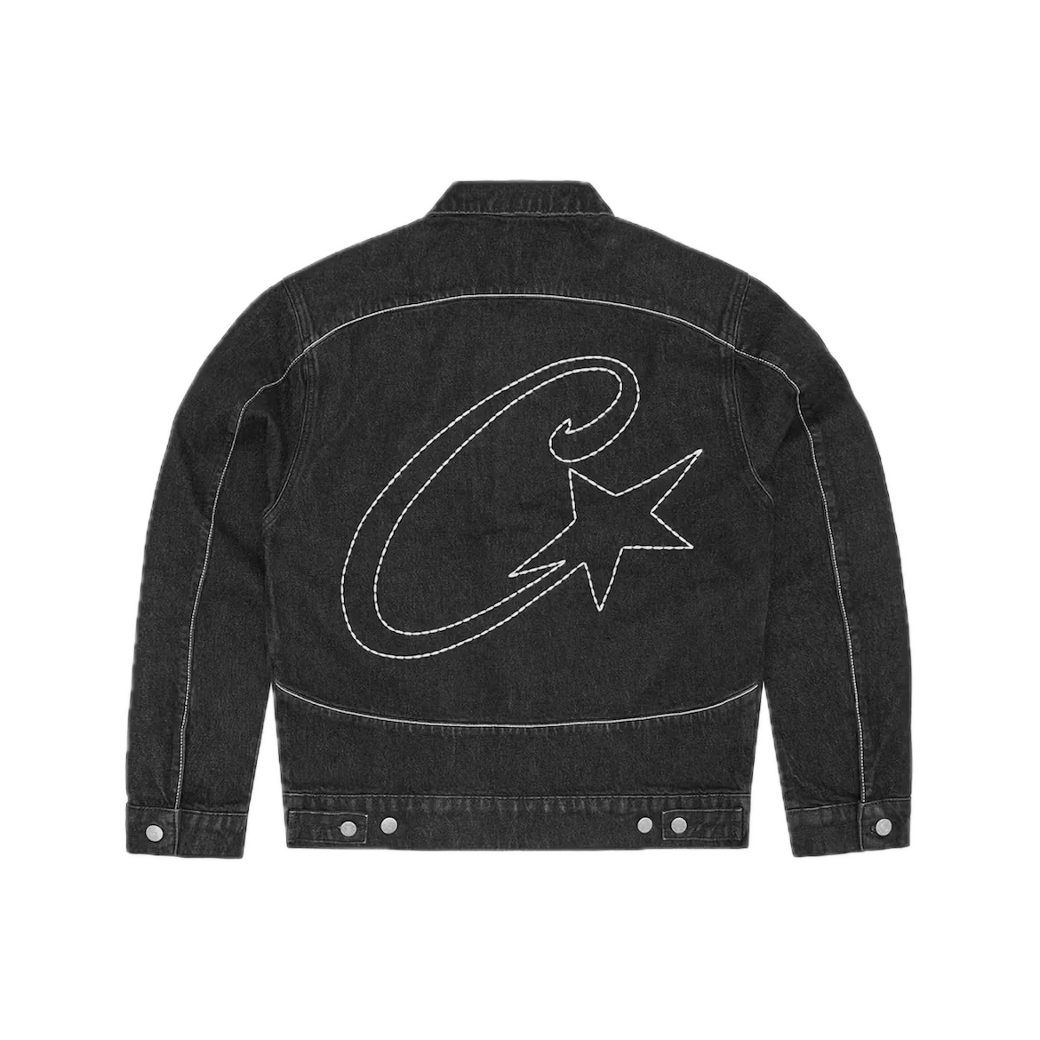 Corteiz C-Star Stitch Down Denim Jacket Black - Image 2