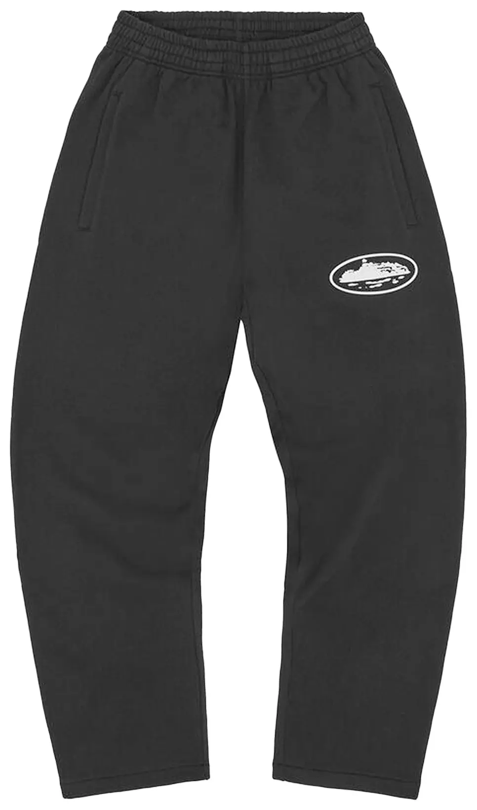 Corteiz Island Puff Print Open Hem Sweatpant Black - Image 2