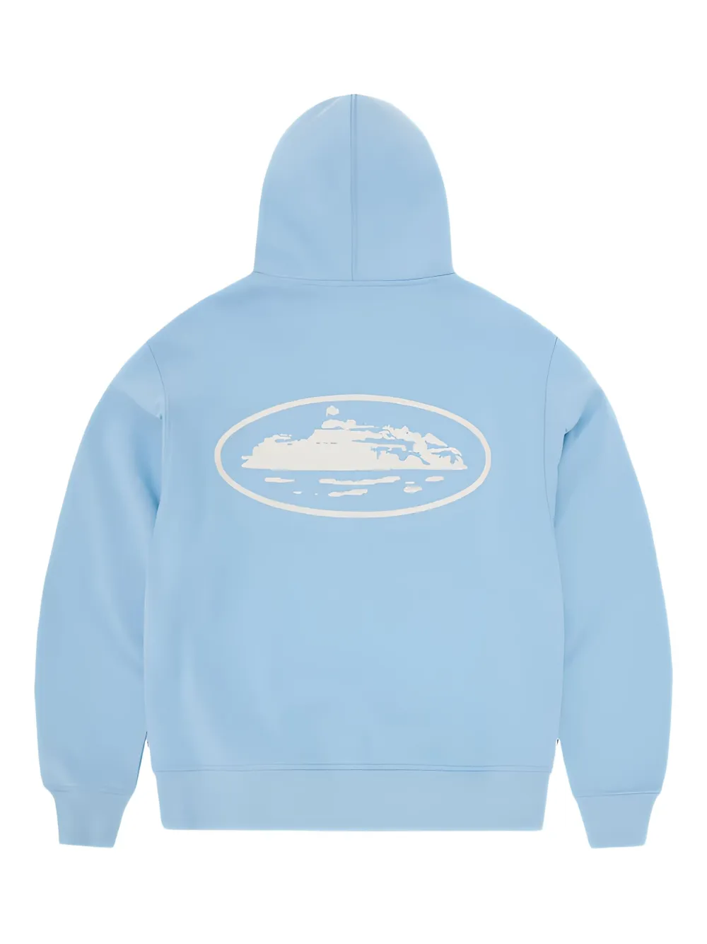 Corteiz Island Puff Print Zip Hoodie Baby Blue - Image 3