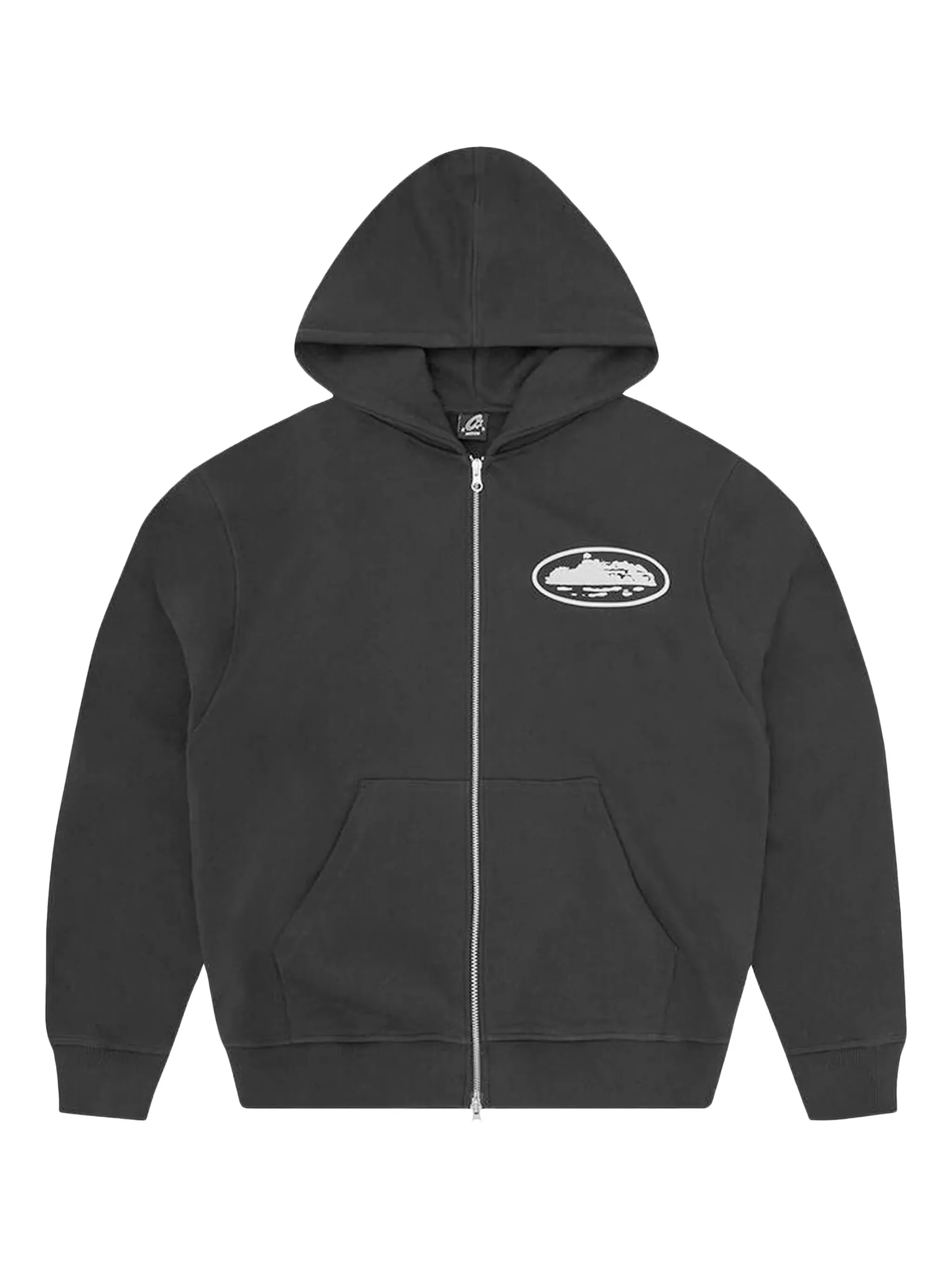 Corteiz Island Puff Print Zip Hoodie Black - Image 2