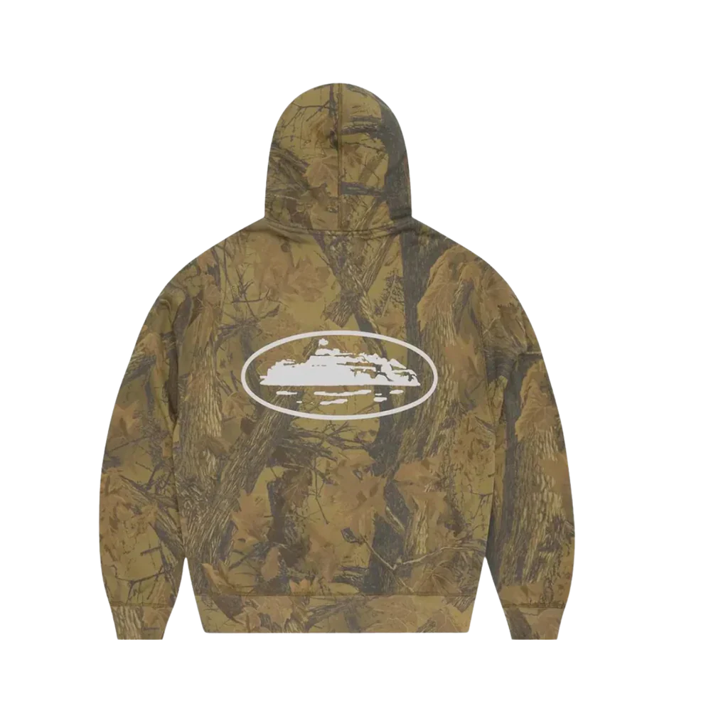 Corteiz Island Puff Print Zip Hoodie Forest Camo - Image 3