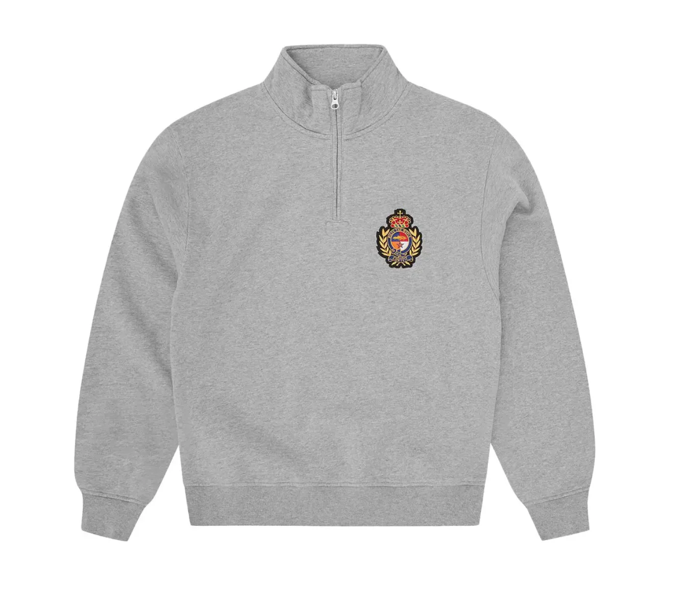 Corteiz Royale Crest Quarter Zip 'Heather Grey'