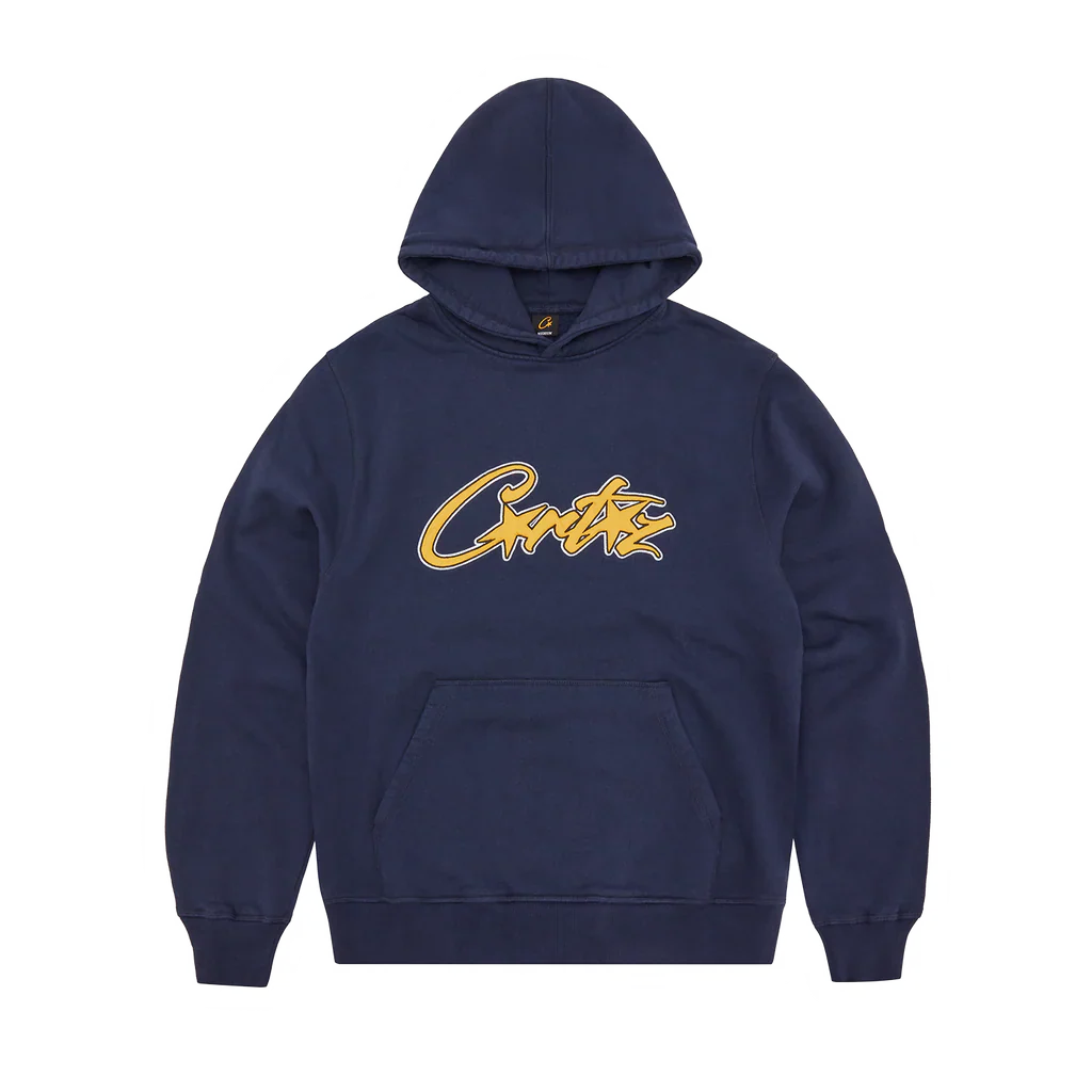 Corteiz Satin Applique Allstarz Hoodie Navy