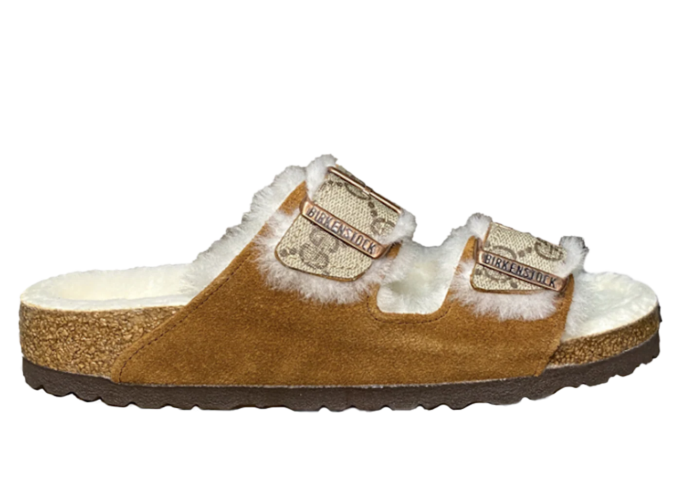 Custom Birkenstock Arizona Sherling Gucci White by SIJI Studio