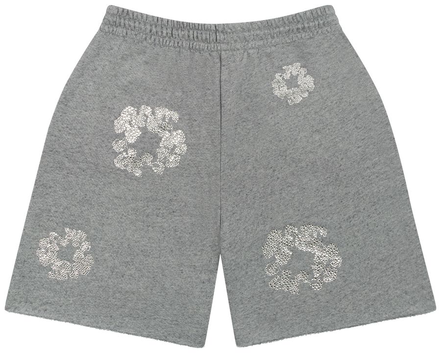 Denim Tears Cashmere Swarovski Cotton Wreath Shorts 'Grey'