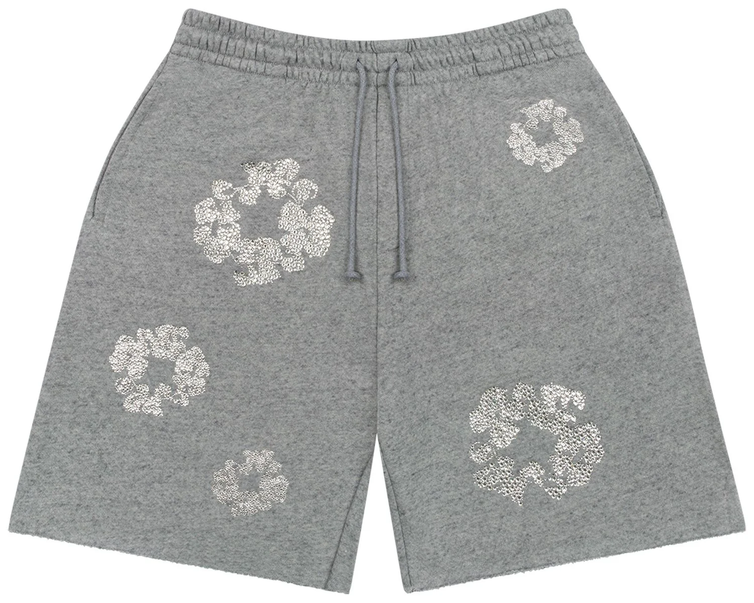 Denim Tears Cashmere Swarovski Cotton Wreath Shorts 'Grey' - Image 2