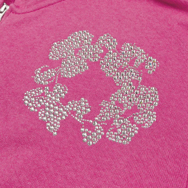 Denim Tears Cashmere Swarovski Cotton Wreath Zip Hoodie Pink - Image 3