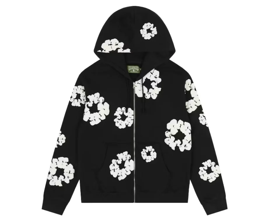 Denim Tears Cotton Wreath Zip Hoodie Black - Image 2