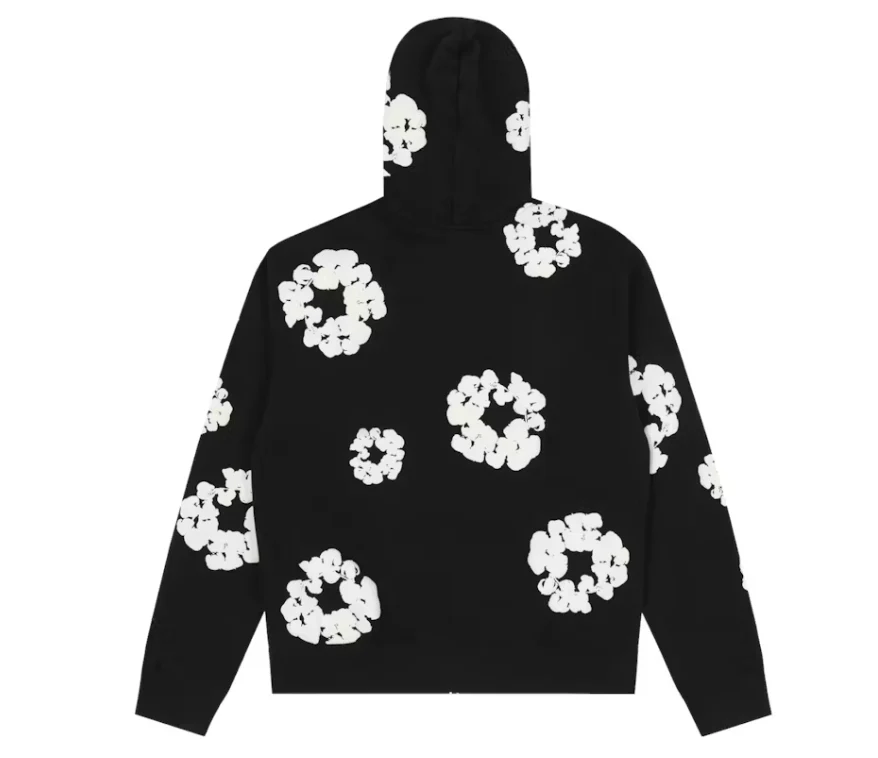 Denim Tears Cotton Wreath Zip Hoodie Black - Image 3