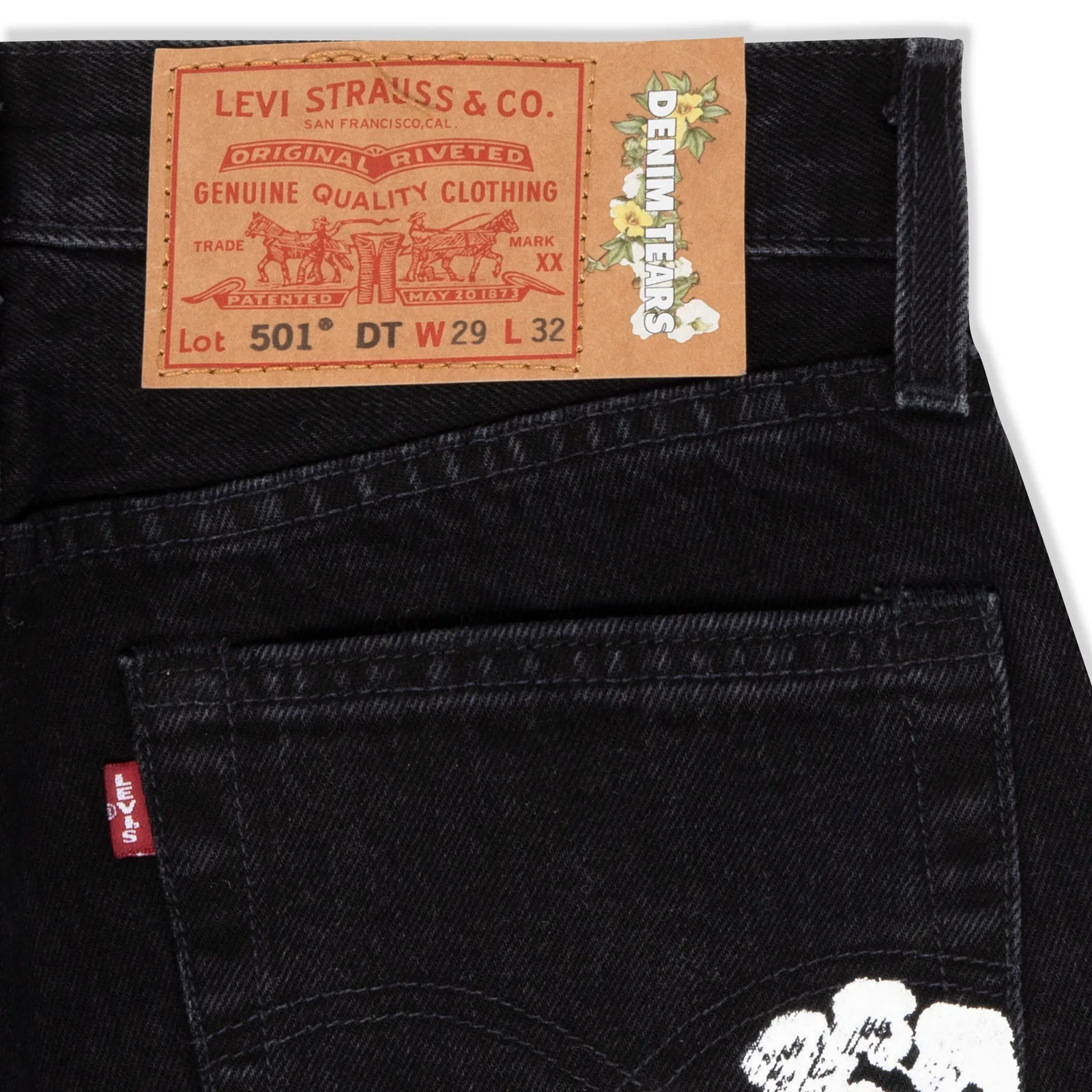Denim Tears Levi's 501 The Cotton Wreath Jean Black - Image 3
