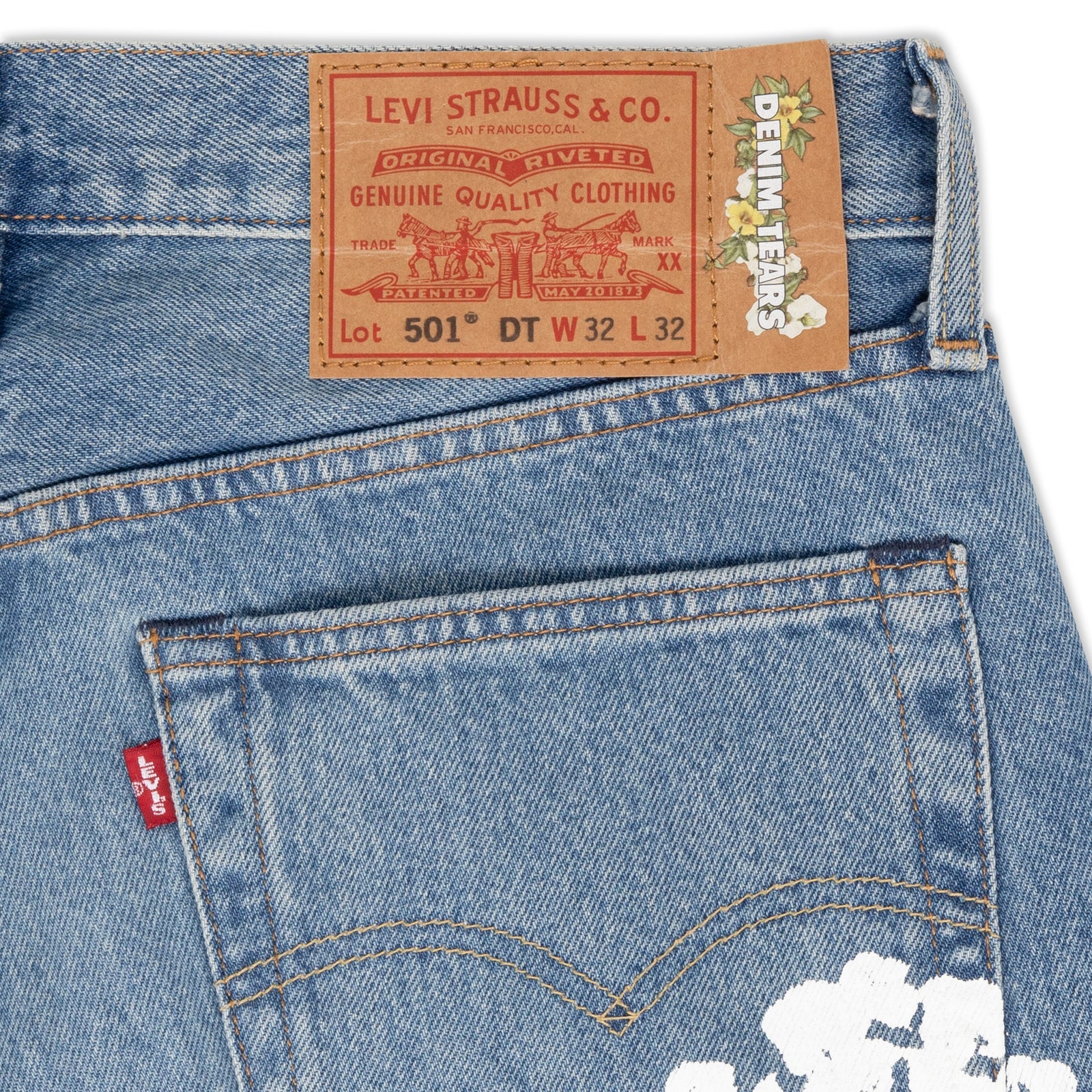 Denim Tears Levi's 501 The Cotton Wreath Jean Light Wash - Image 4