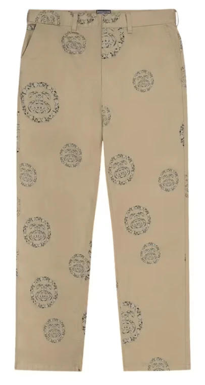 Denim Tears x Stussy Double S Wreath Chino Pant Khaki Brown - Image 2