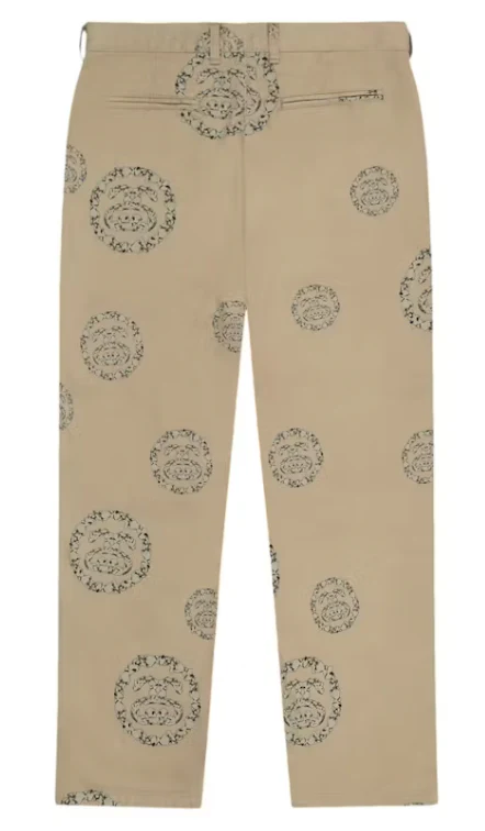 Denim Tears x Stussy Double S Wreath Chino Pant Khaki Brown - Image 3