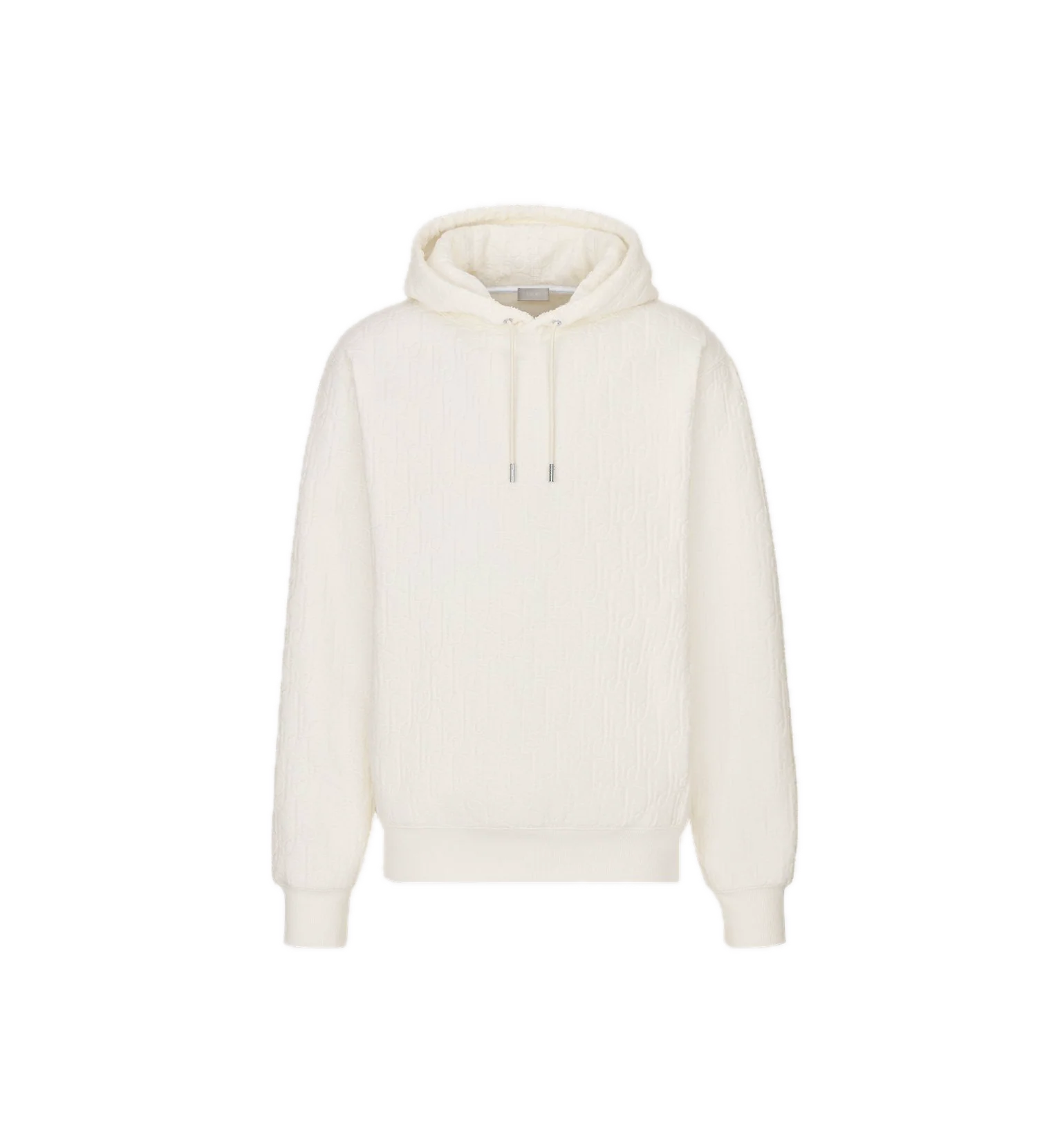 Dior Oblique Relaxed-Fit Hooded Sweatshirt Off-White Cotton Fleece