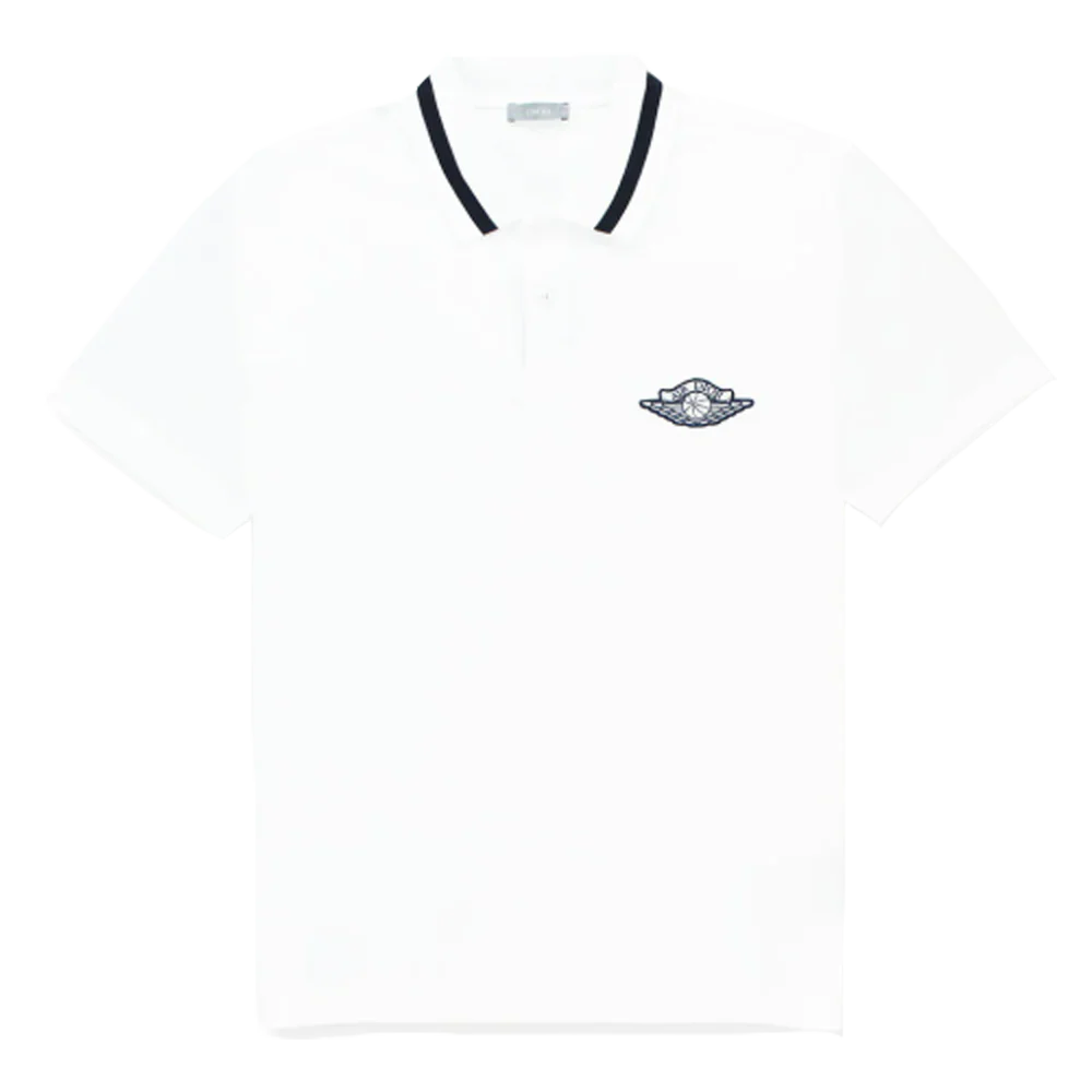 Dior x Jordan Logo Polo Shirt White