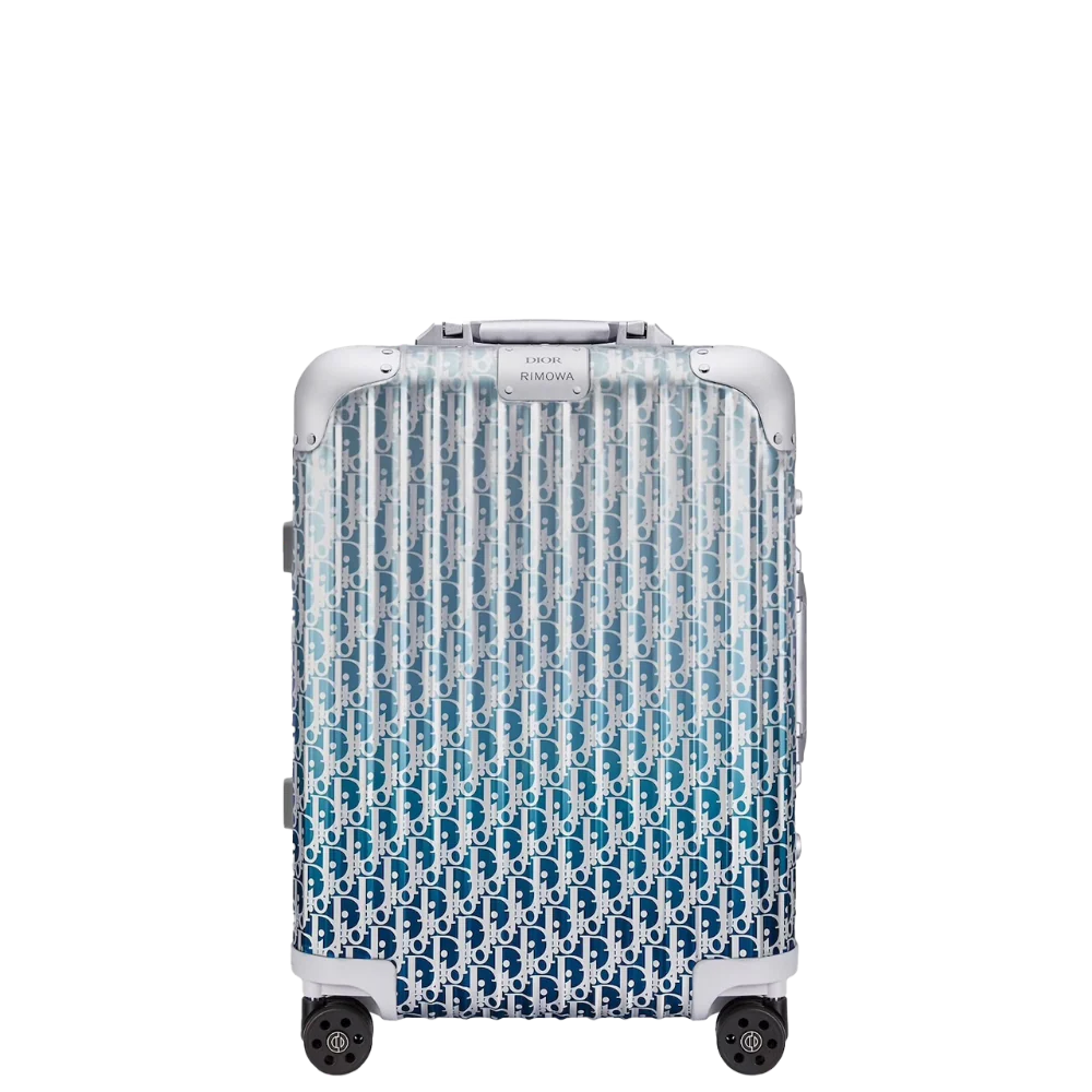 Dior x RIMOWA 4-Wheel Cabin Suitcase Aluminium Dior Oblique Blue Gradient