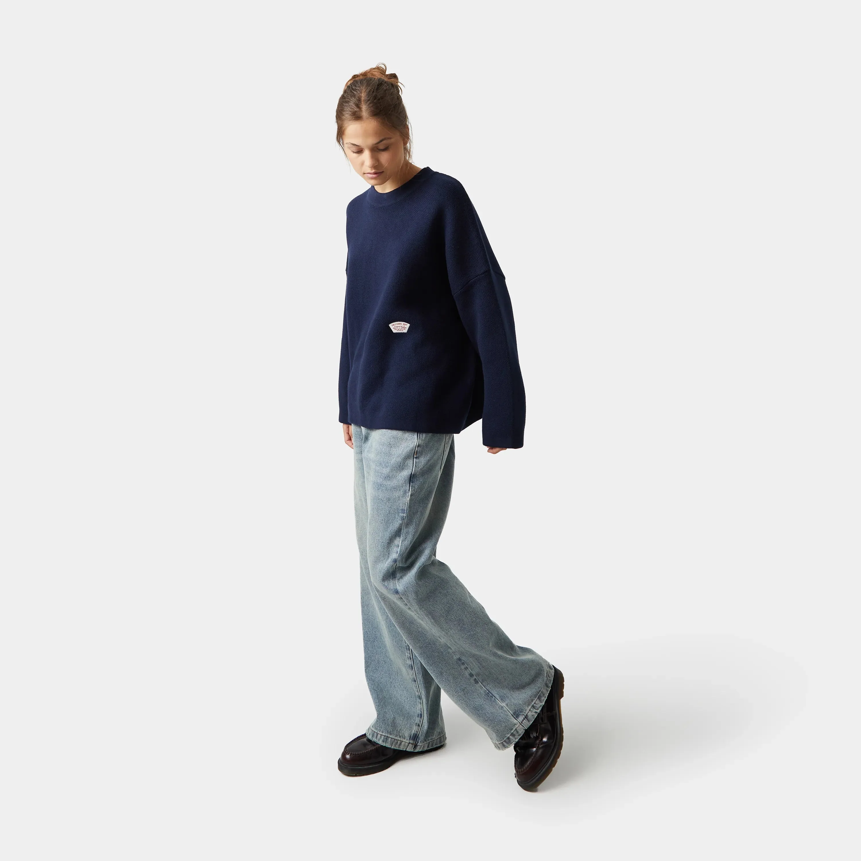 Eme Studios Department Navy Jacquard Oversized Knit - Image 6