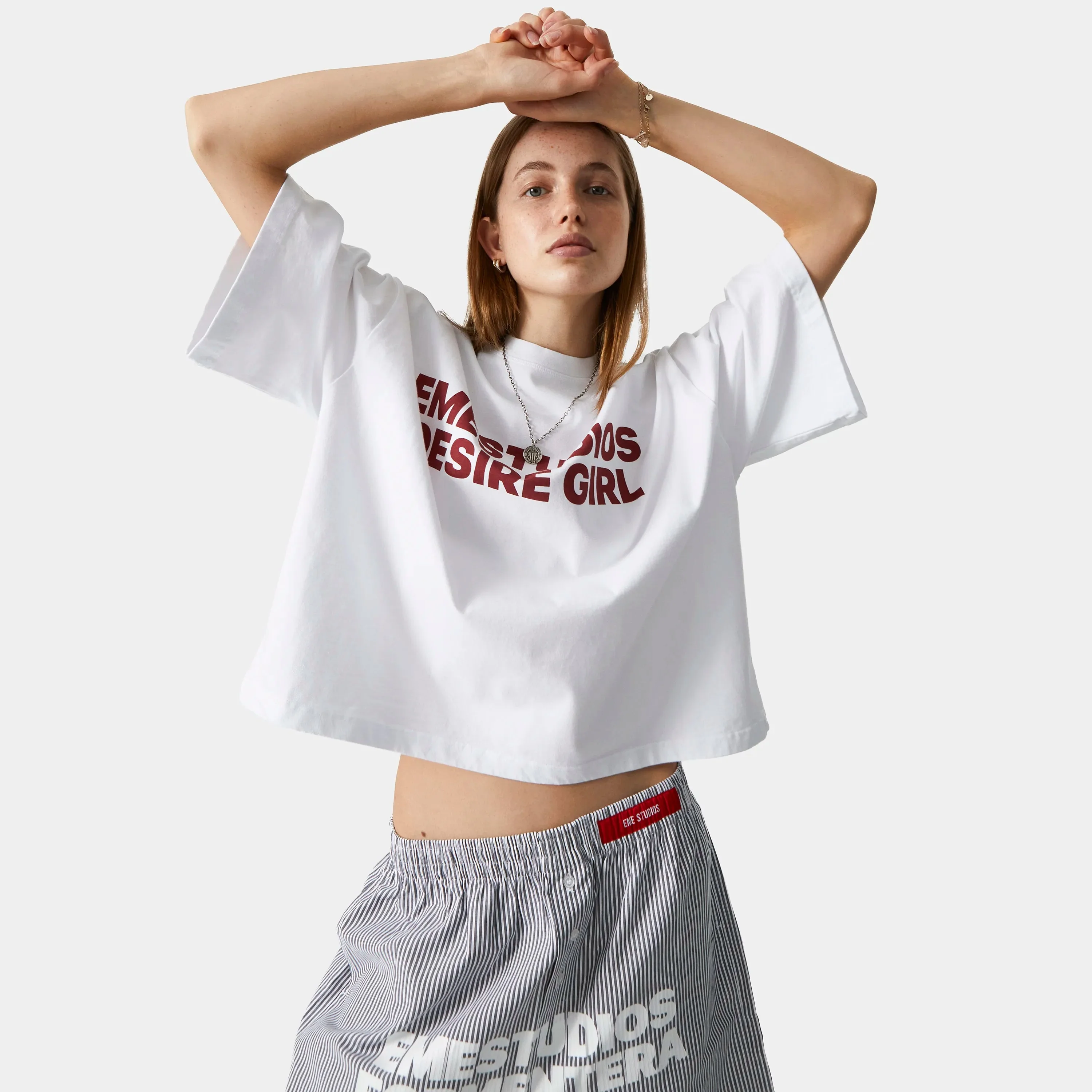 Eme Studios Desire Girl Pearl Cropped Boxy Tee - Image 3