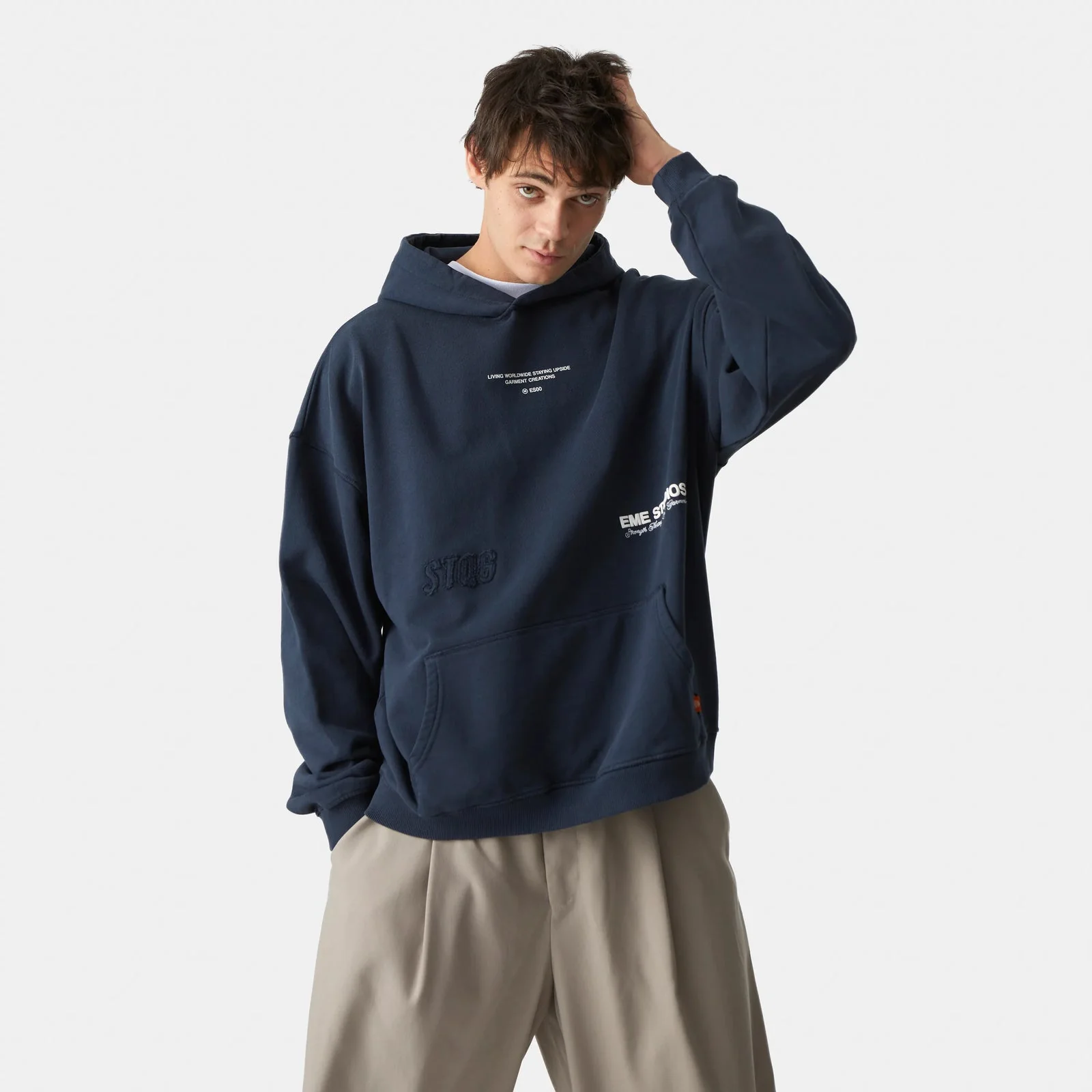 EME Studios Jack Navy Oversized Hoodie - Image 3