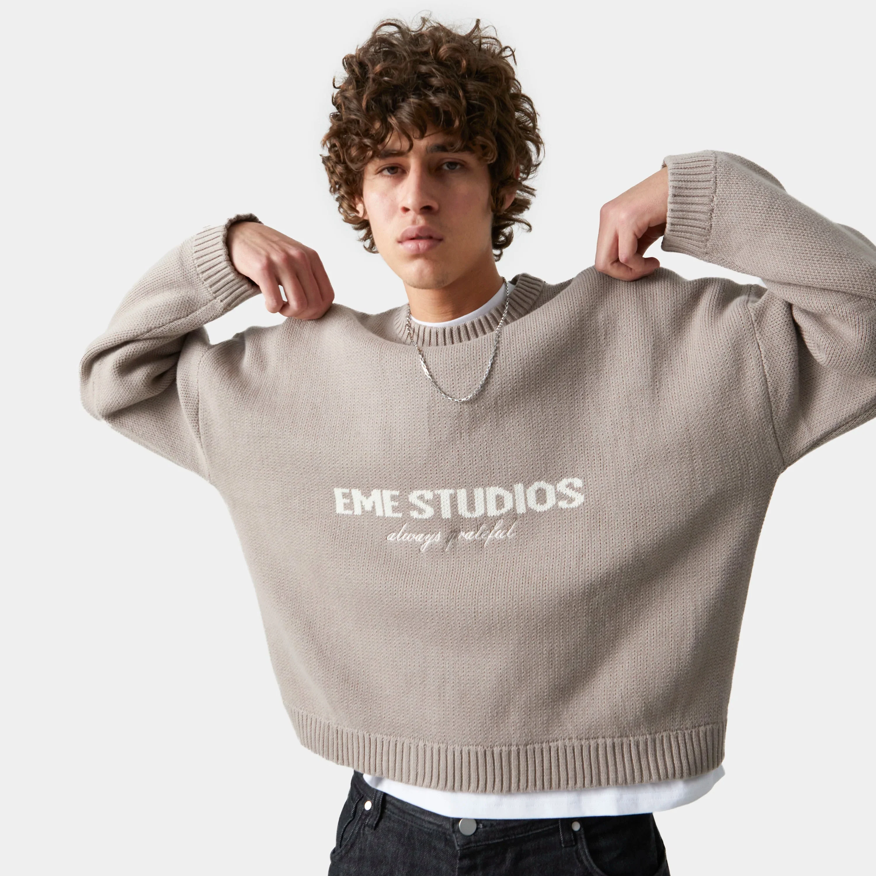 Eme Studios Master Muddy Brown Knit Sweater - Image 4